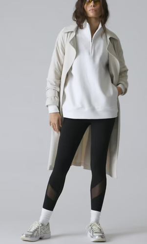 NEW ATHLETA WHITE FOREVER FLEECE 1/4 ZIP SWEATSHIRT 891664 SZ S - Picture 3 of 8