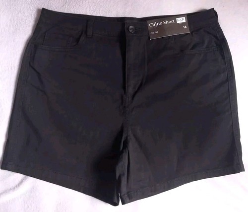 Damen Shorts Chino kurz mittelhoch schwarz Größe 14/EU42 Taille 31,5 Zoll Fronttaschen - Bild 3 von 11