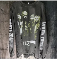 WHITE ZOMBIE CUSTOM LONG SLEEVE 4 SIDDED PRINT SHIRT LA APPAREL VINTAGE FADE