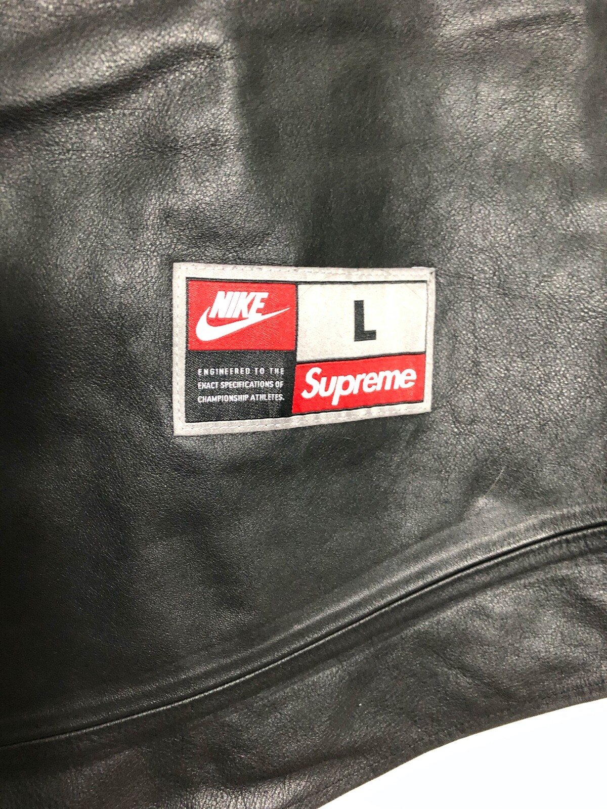 SUPREME NIKE BLACK LEATHER BASEBALL 