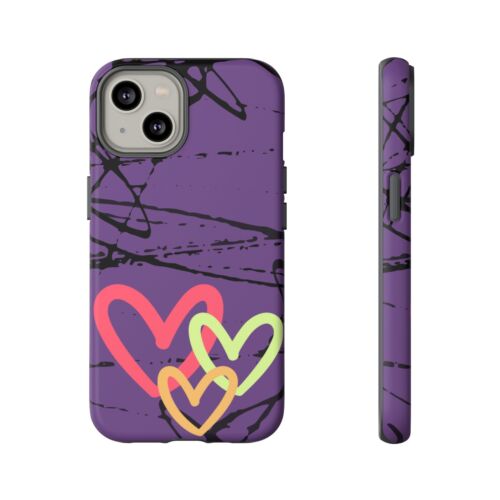 Hearts on Purple & Black Tough Handyhülle für iPhone, Samsung Galaxy, Goog Pixel - Bild 64 von 285