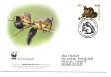SLOVENIA  2007  WWF  FDC  Endangered Species.   Eurasian Red Squirrel   SG758