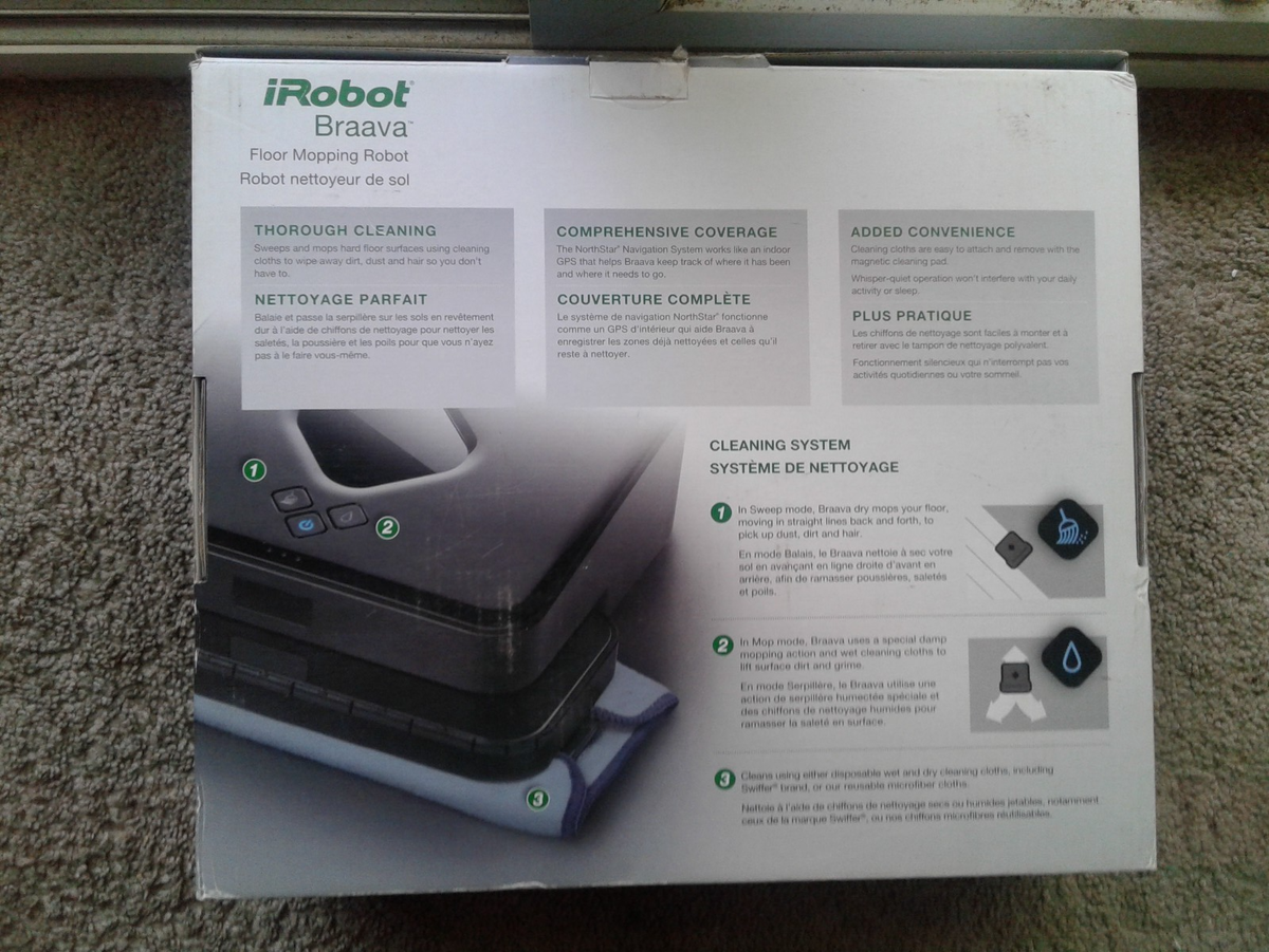 irobot Braava 380t Black Floor Mopping Robot- NEW/UNSEALED