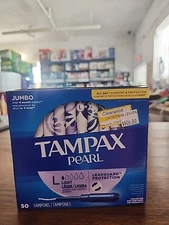 Tampax Pearl Light W/ Leak Guard Protection - 50ct Jumbo Unscented