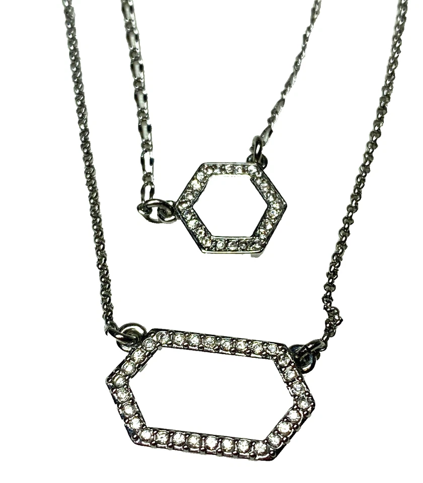 Collar pavé convertible tono plata WHBM se puede usar Separtley 19 y 17,5" Foto 3 de 4