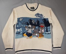 Vintage Ghetto Crew Youth Kids Large 12/14 Embroidere Crewneck Pullover Sweater