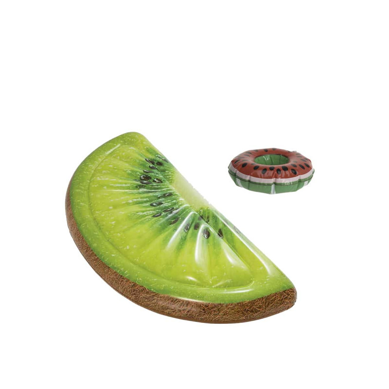 Pack Colchón De Playa Hinchable Kiwi Rebanada 178X85 Cm - Soporte De Cristal Fl