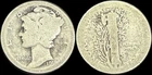 1918 Mercury Dime 90% Silver Winged Liberty Extremely Worn Est Grade PO01 - FR02