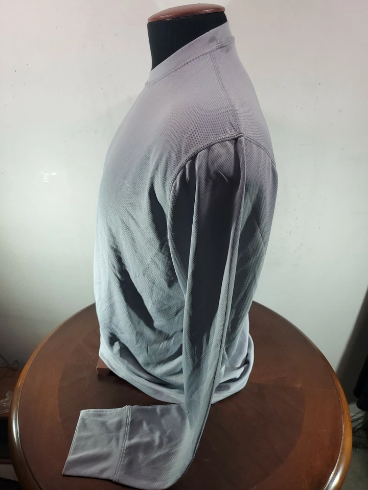 Camisa atlética resistente a la intemperie para hombre grande gris poliéster manga larga absorbente... Foto 3 de 4