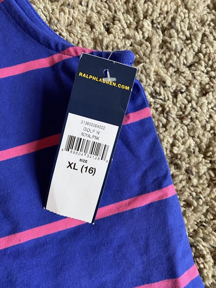 Nueva Camisa Polo Ralph Lauren Golf Sin Mangas Jóvenes Niñas XL 16 Sebonack Club de Golf Foto 3 de 4