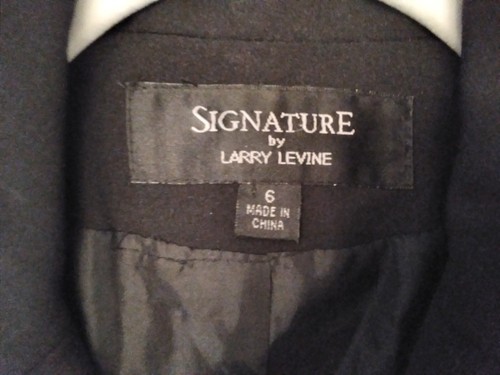 Womans Blazer Dress Coat Signature by Larry Levine Black Size 6 - Picture 5 of 12