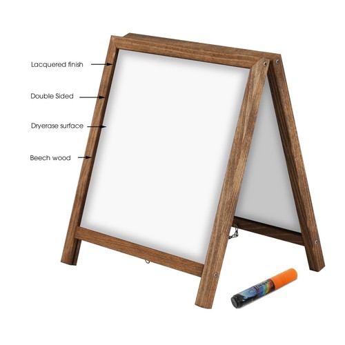 Tabletop Double-Sided Chalk Mini White A Board Erasable Chalkboard Wood 12x14" - Picture 4 of 15
