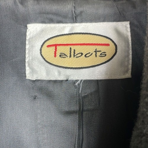 Talbots Vintage Angora Wool Blend Gray Button Front Notch Collar Jacket Sz 14 - Picture 5 of 12