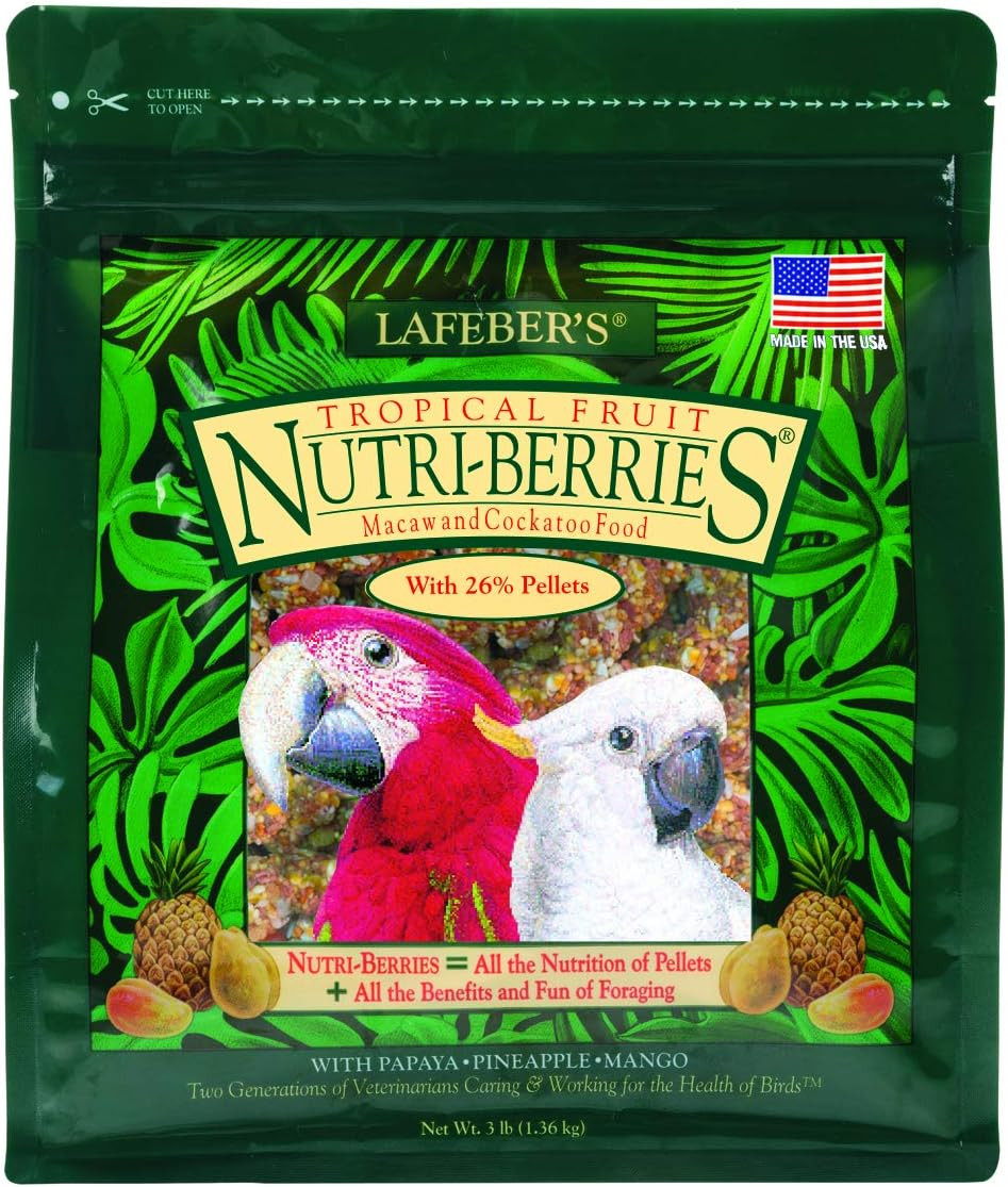 Tropical Fruit Nutri-Berries Pet Bird Food, Made with Non-Gmo and Human-Grade In