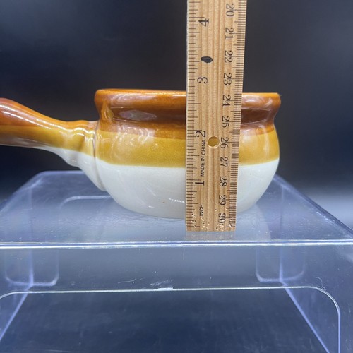 Set Of 2 Pottery Stoneware Crock Bowl, No Lids Handle Glazed Brown 4.5” Diameter - Picture 18 of 18
