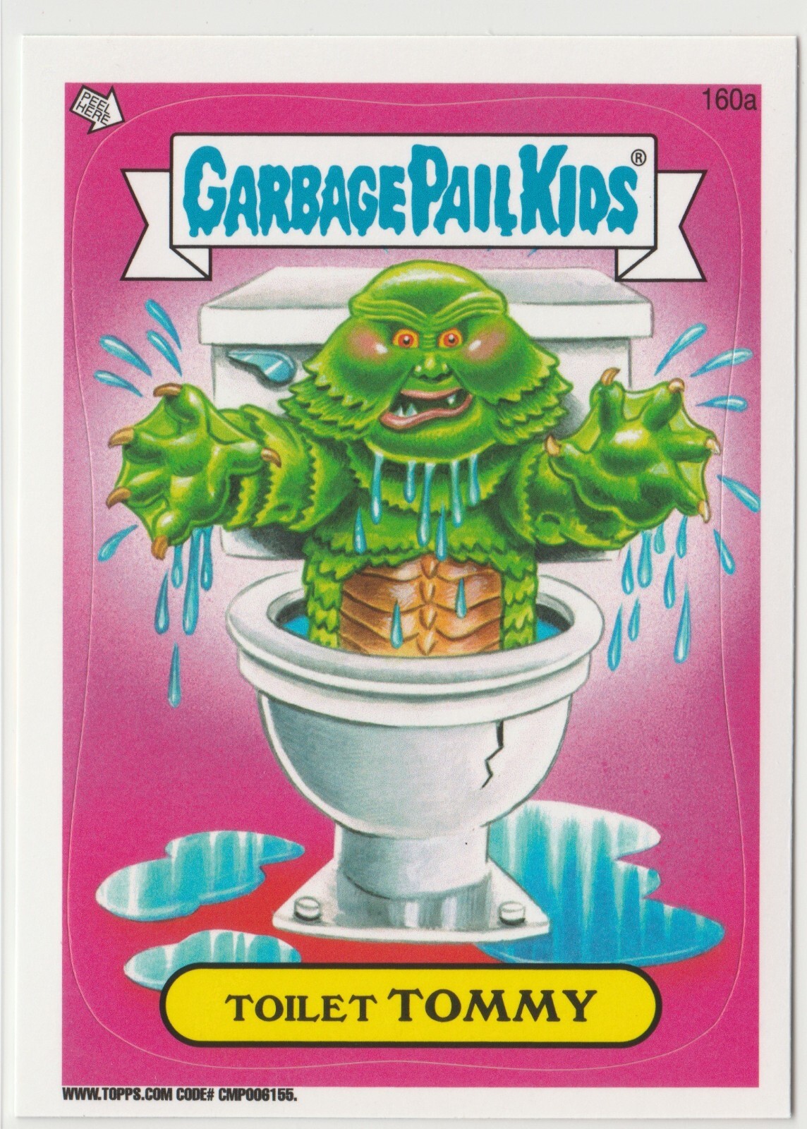 Vintage Toilet Tommy #160a Black Lagoon GPK Series 3 2013 Card