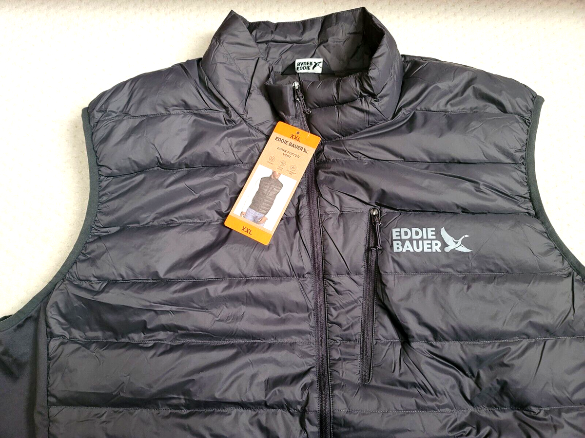 Eddie Bauer Down Vest GRAY 550 Fill Power Storm Repel Classic Fit