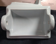 Vintage Light Blue Ceramic Tile-In Wall Toilet Paper Holder Mid Century Modern