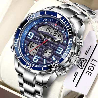 2022 LIGE Brand Foxbox Digital Mens Watches Top Luxury Sport Quartz Wristwatch