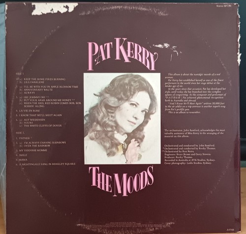 Pat Kerry – The Moods - 1974 LP record excellent, cover VG - Picture 2 of 3