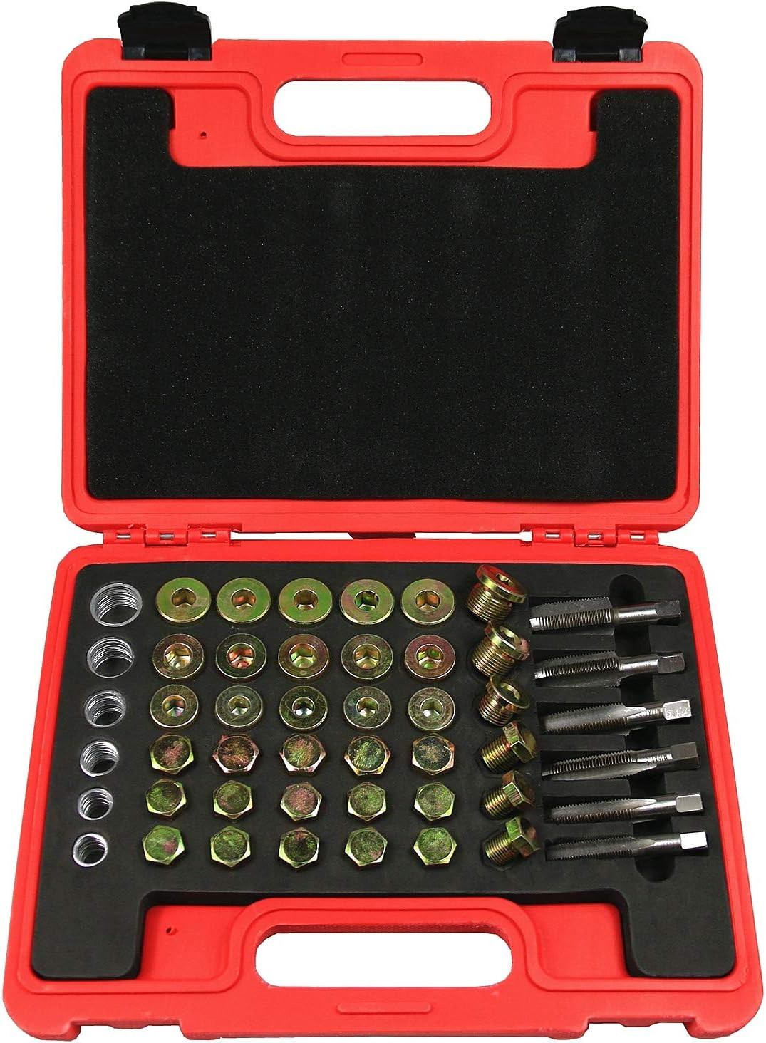 BestsQ 114pcs Oil Pan Drain Sump Plug Key Thread Repair Tool Kit Set Drain Plug
