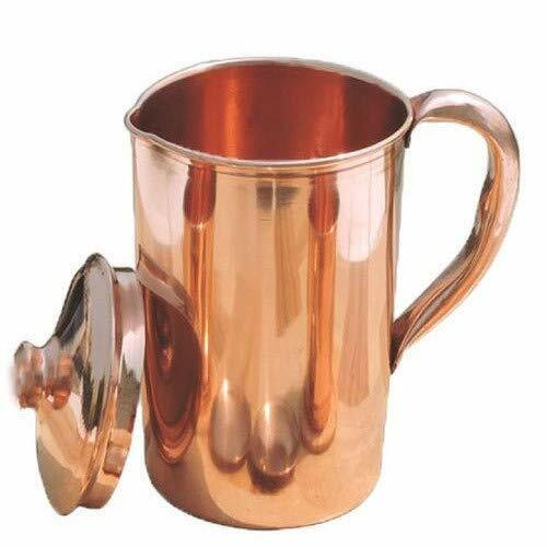 New Pure Copper Handmade jug 1.5 Litre for Water Copper jug Health Yoga Benefit - Picture 3 of 3