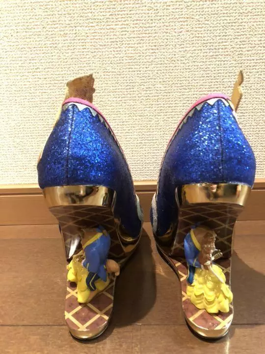 Beauty and the beast shop heels gold