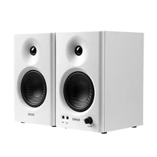 MR4 Powered Studio Monitor Speakers - 4" Active Near-Field - White