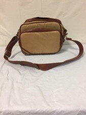 Vintage Camera Bag 12 Wx9.5 H Light Brown With Brown Leather HIPSTER PHOTO ART