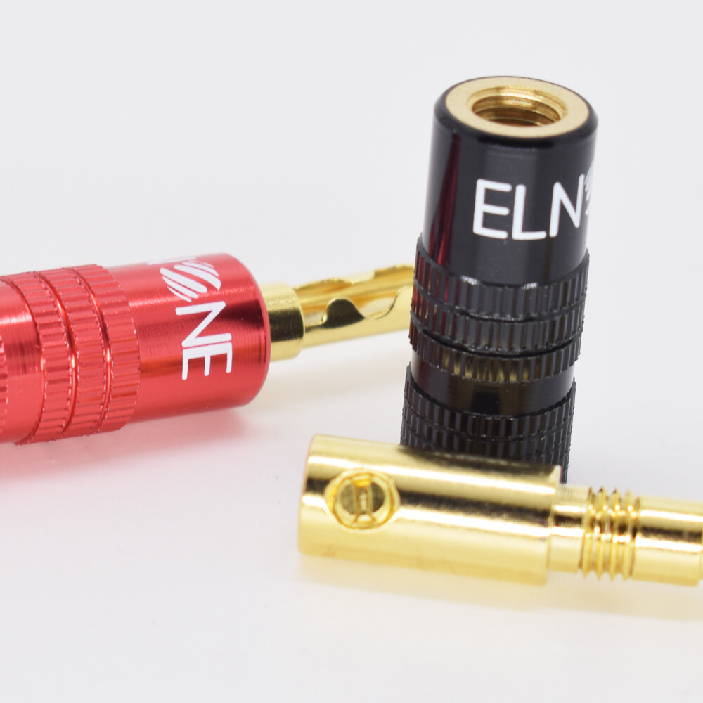 12pairs ELNONE Gold Plated Audio BFA Banana Plug Speaker Cable Hi-Fi Connectors
