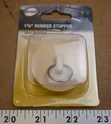 Danco 80228 1-5/8-Inch Rubber Drain Stopper, White