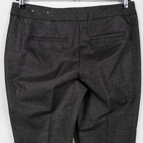 Pantalones Worthington Talla 10 tiro medio tobillo negros brillantes bolsillos delanteros planos carrera - Imagen 4 de 9