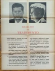 JOHN F KENNEDY Wanted For Treason ORIGINAL VINTAGE 1960'S ITALIAN POSTER