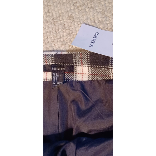 Plaid Mini Skirt Side Zip Lined Women's Size L Forever 21 Teen Work School Date - Picture 5 of 6
