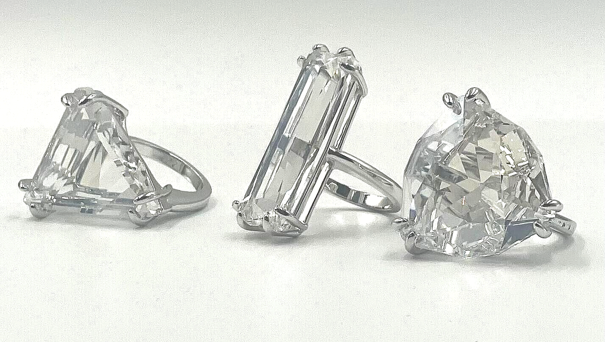 SWAROVSKI Mesmera cocktail ring Set(3) Mixed cuts White
