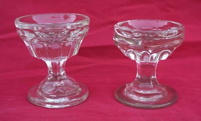 French Blown Glass Pair Open Salt Cellar Early 19th C