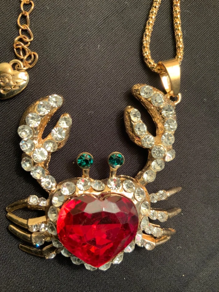 Betsey Johnson Huge Red Crystal Crab Pendant  - Image 2 of 4