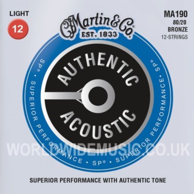 Martin MA190 Akustikgitarrensaiten Bronze Light Gauge 12 SAITENSATZ 12 - 54