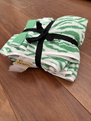 Diane Von Furstenberg Sea Twig Green 5pk Washcloth Set DVF for Target New No Tag