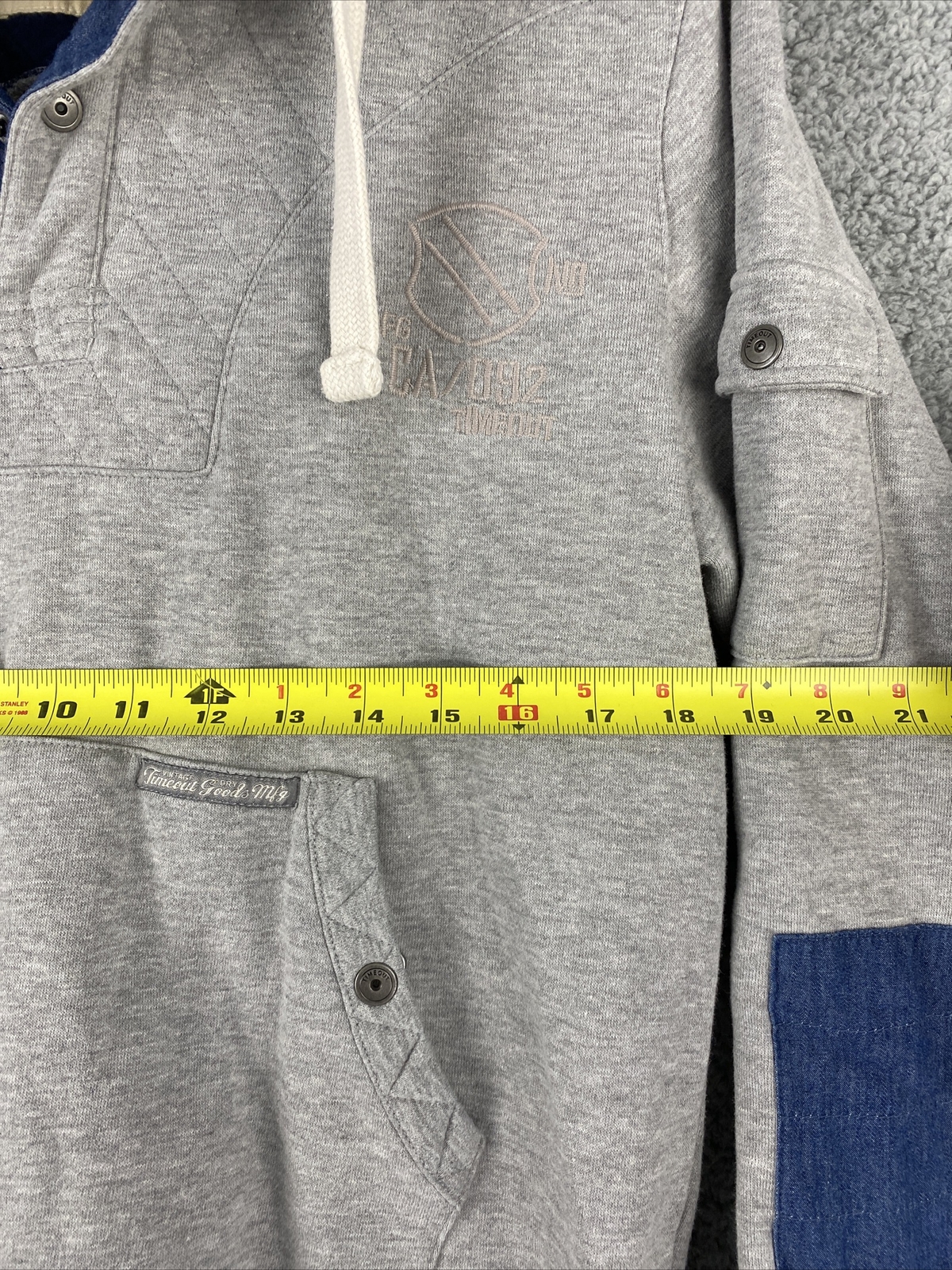 Timeout Mens Medium Gray Pullover Hooded Hoodie L… - image 7