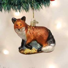 OLD WORLD CHRISTMAS RED FOX GLASS CHRISTMAS ORNAMENT 12189