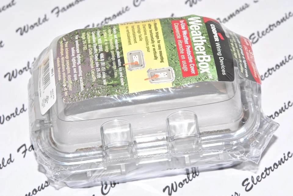 1pcs- Cooper Wiring WIU-1 WeatherBOX 1-Gang Self-Closhing Cover - Gray - Image 2 of 4