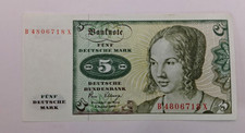5 DM Banknote 1980 B4806718X Deutsche Bundesbank vorz&uuml;glich