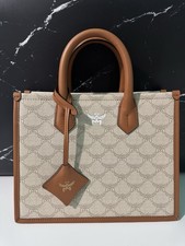 MCM Small Monogram Top Handle Satchel Bag Bei...