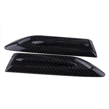 2x Carbon Fiber Side Wing Air Flow Intake Vent Fender Scoop Bonnet Decor Cover