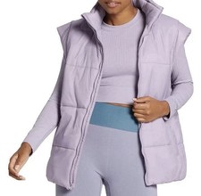 NEW DSG Status Vest Full Zip Puffer Oversized Athleisure Outdoor Boxy Lavender