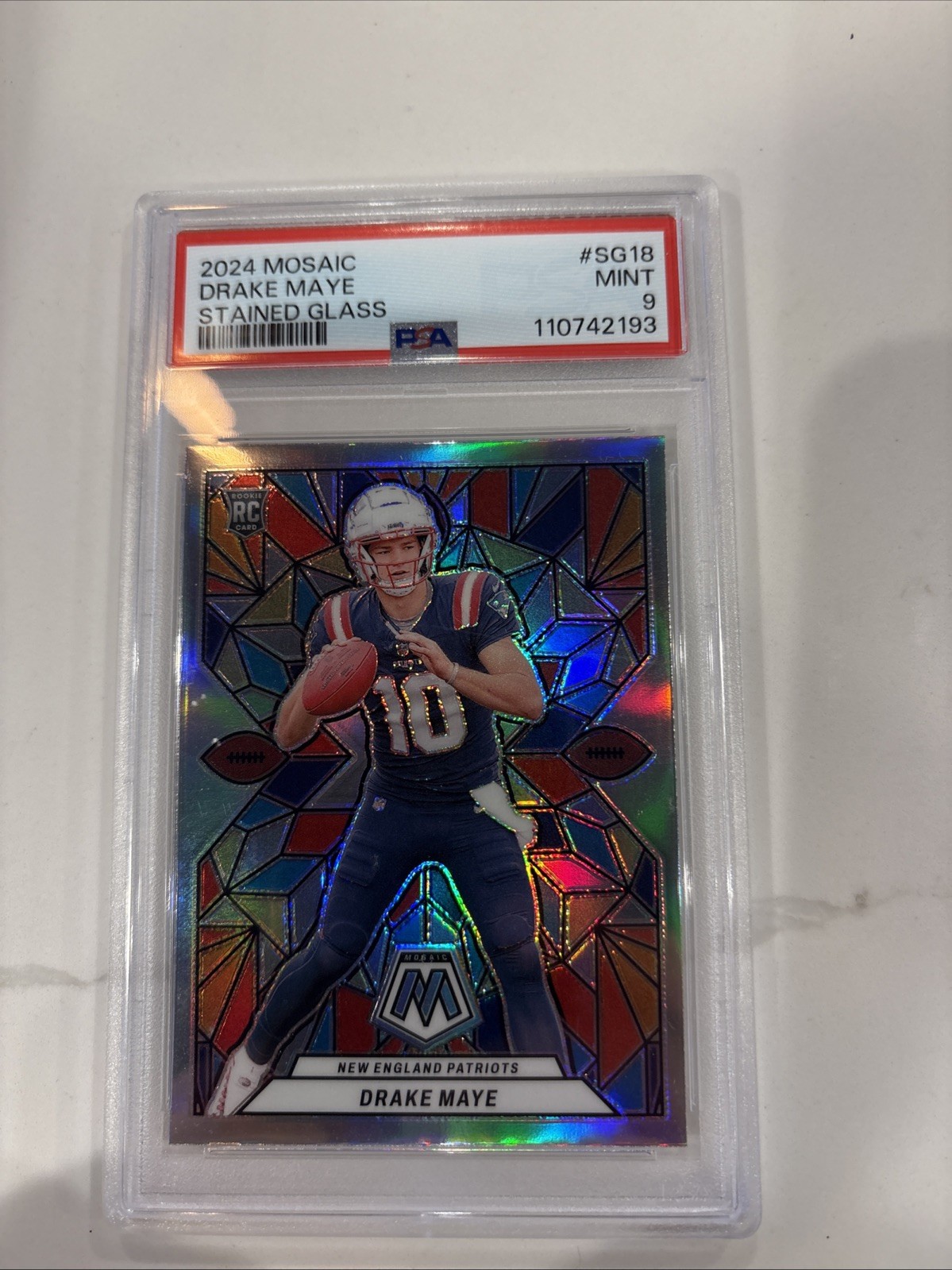 2024 Panini Mosaic - Stained Glass Drake Maye #SG-18 (RC)