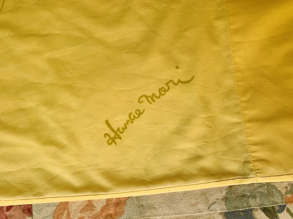 5 fundas de almohada de colección Martex Hanae Mori años 70 amarillas firmadas mariposa estándar Foto 3 de 4