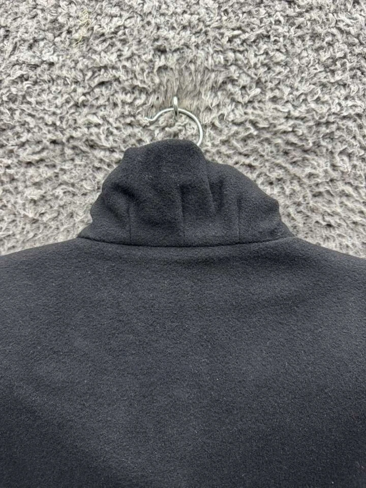 Cinzia Rocca Wool And Angora High Stand Up Collar Fleece Coat Black Women Size 4 - Image 4 of 4