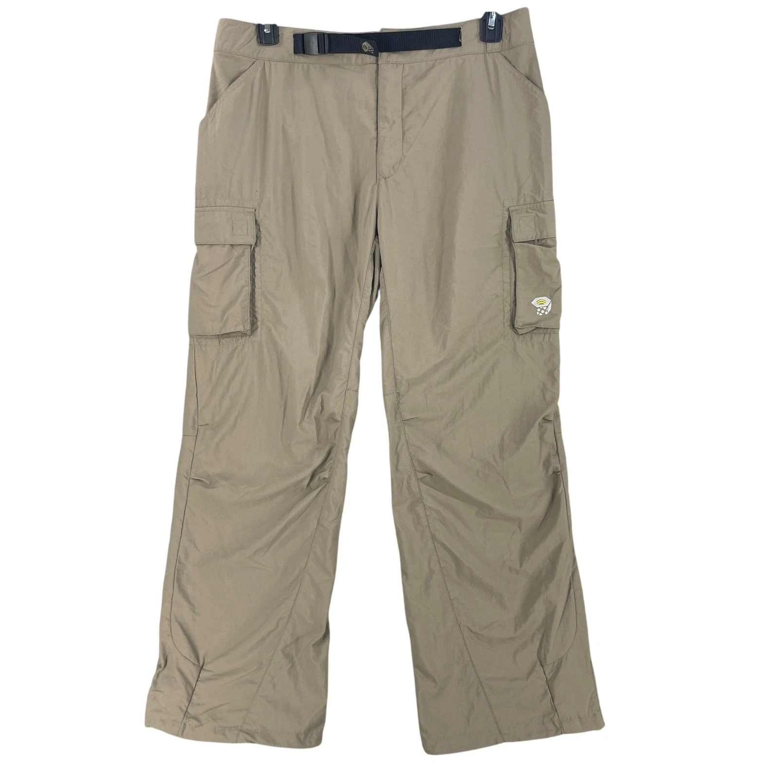 Mountain Hardwear Pants Mens Large Khaki Cargo Hiking Outdoor Active Nylon Belt